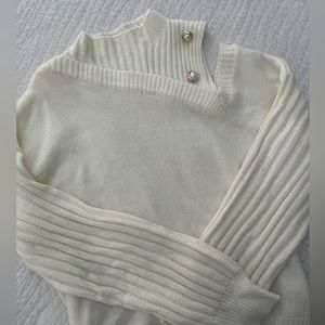 Pearl Accent Asymmetrical Sweater | S. L (fits more like a medium)